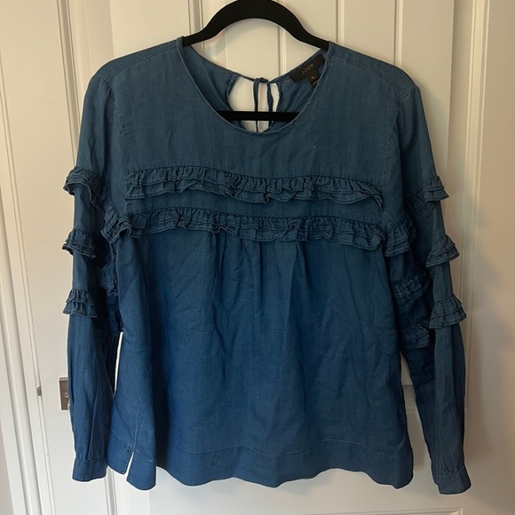 J Crew ruffle blouse - Picture 1 of 3